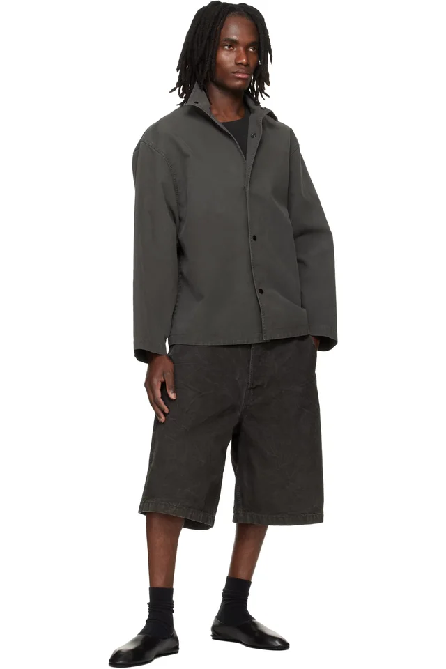 Fear of God Black Washed Canvas Utility Shorts, photo 4 of 4 from SSENSE