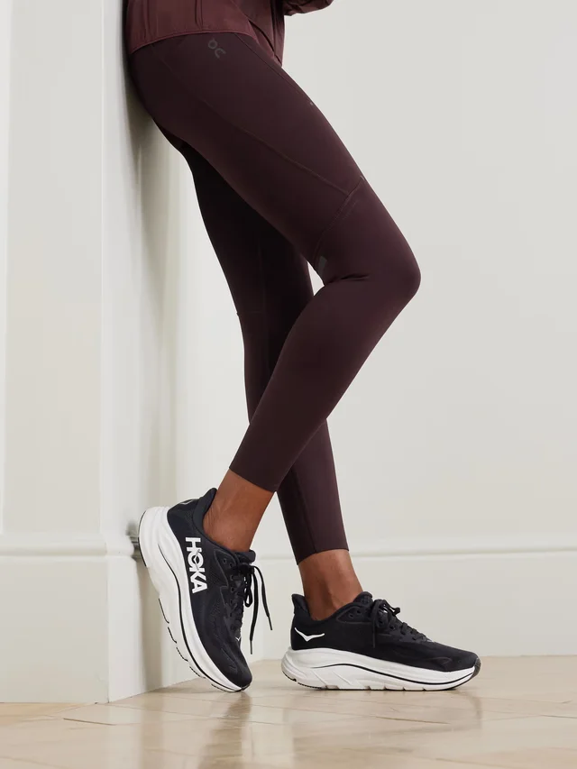 HOKA ONE ONE Clifton 10 rubber-trimmed jacquard-mesh sneakers in Black, photo 2 of 2 from NET-A-PORTER (Canada)