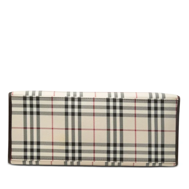 Beige Burberry House Check Canvas Convertible Tote Satchel in Beige Canvas from Designer Revival, photo 3 of 6