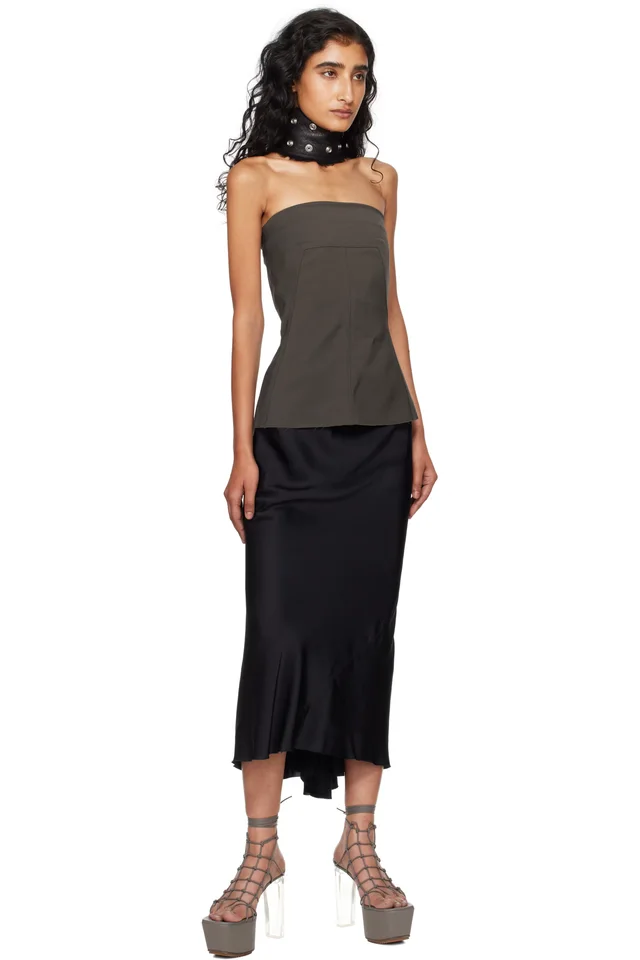Rick Owens Gray Concordians Bustier Top, photo 4 of 4 from SSENSE