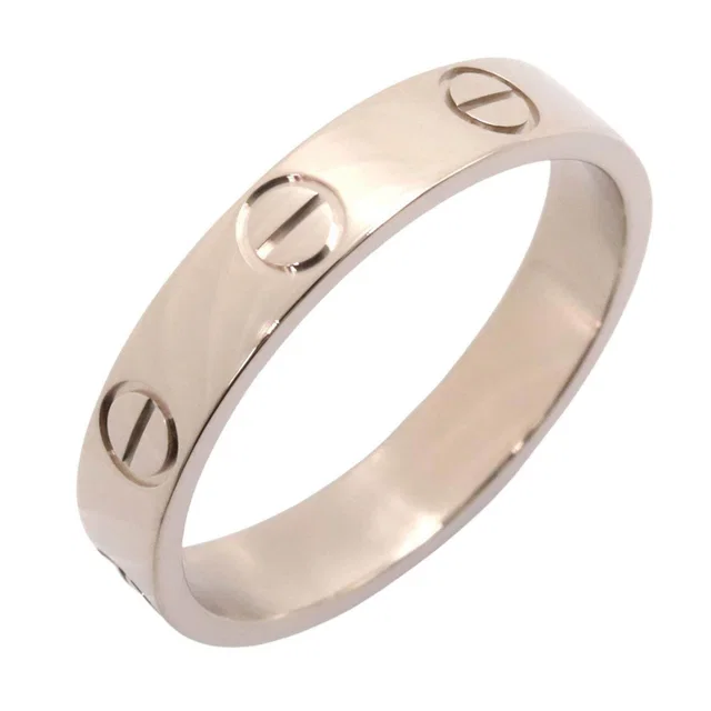 Cartier Mini Love Au750 White Gold Ring Size 51 in White from LuxUness