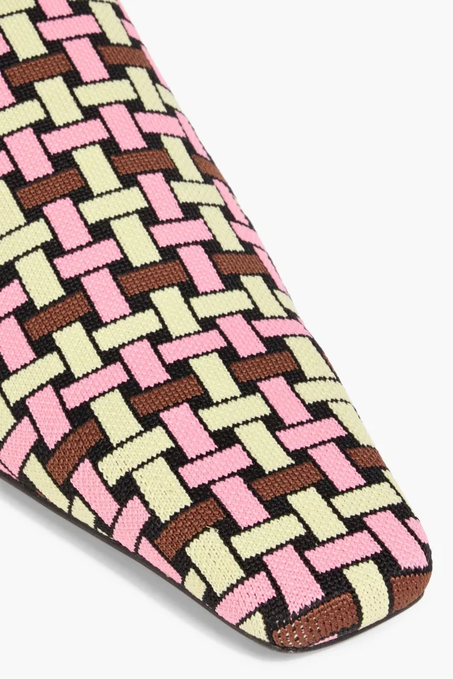 Marni Jacquard Square-Toe Slippers in Brown, photo 4 of 4 from THE OUTNET