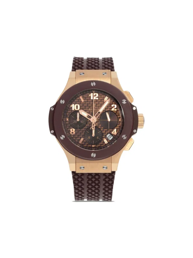 Hublot 2010s pre-owned Big Bang 41mm - unisex - Rubber/Rose Gold - One Size - Brown in brown|red from Farfetch