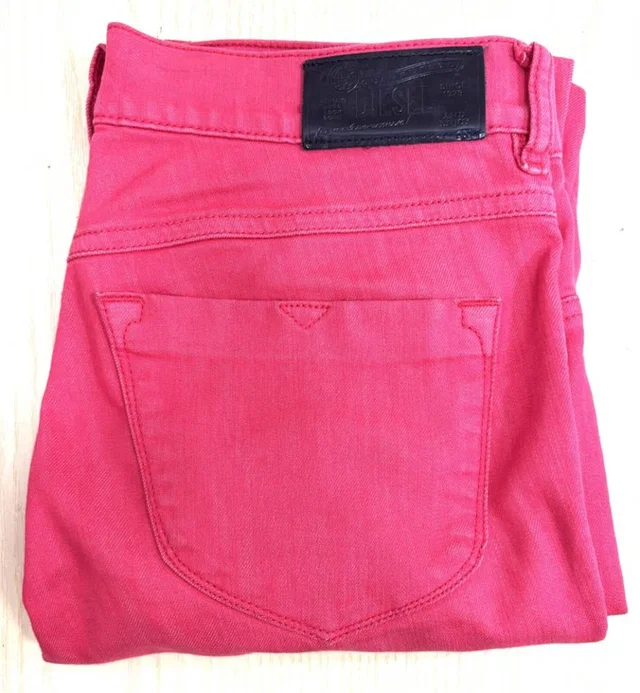 Diesel Slim Stretch Jeans Pink Size: 28 in Pink Polyester from Oxfam Online Shop