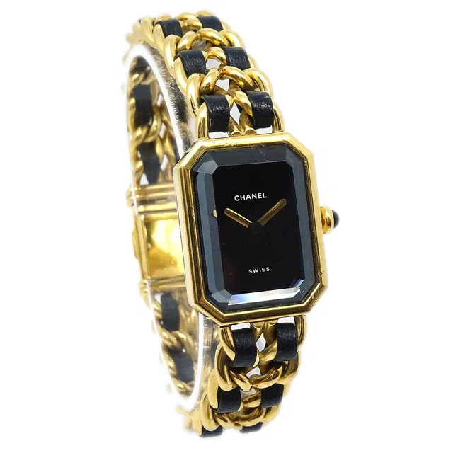 Chanel Premiere Watch Gold #L in Gold Leather from AMORE Vintage Tokyo
