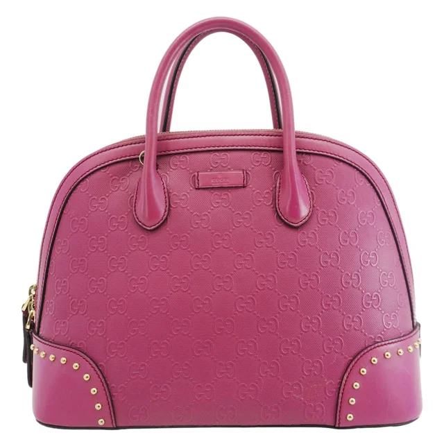 Gucci Hilary Dome Diamante Leather Top Handle Bag Pink 384688 in Pink Leather from Dallas Designer Handbags