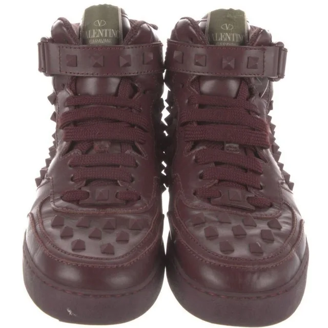 Valentino Garavani Rockstud Sneakers Size 8 in red Leather from Poshmark