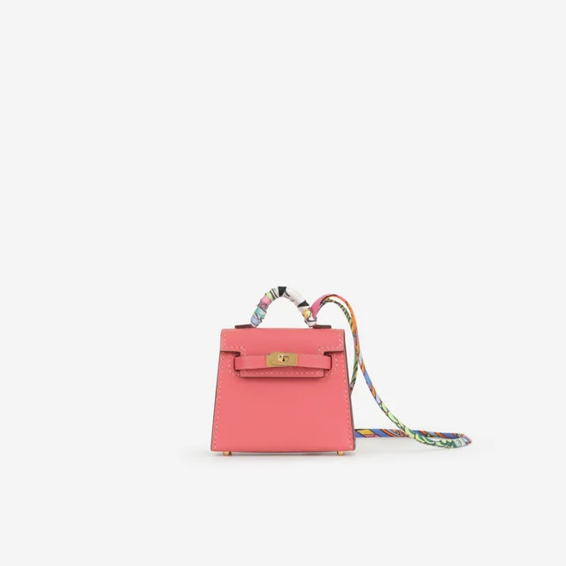 Hermès Kelly Charm - Rose Lipstick Tadelakt | Gold Hardware in Pink Tadelakt Leather from Bagista