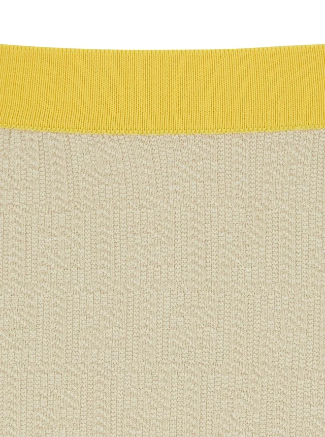 FENDI Beige Midi Skirt with FF Motif in Cotton for Women in Beige 100% Cotton, photo 5 of 6 from Gaudenzi Boutique