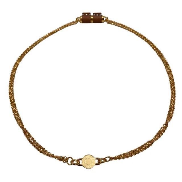 Hermès Charniere PM Necklace Gold in Gold from The Reluxe