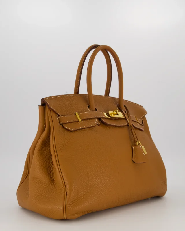 Hermès Birkin 35 Retourne Bag in Gold Clemence leather from Sellier, photo 3 of 5