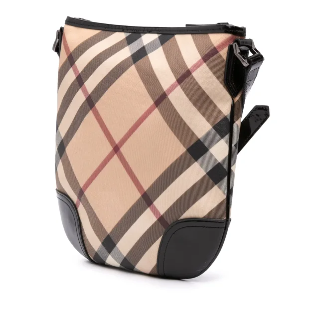 Beige Burberry Supernova Check Coated Canvas Dryden Crossbody in Beige Coated canvas from Designer Revival, photo 2 of 7