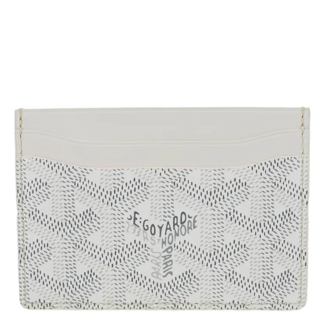 Goyard Saint-Sulpice Coated Canvas Card Holder White in White Coated canvas from Dallas Designer Handbags