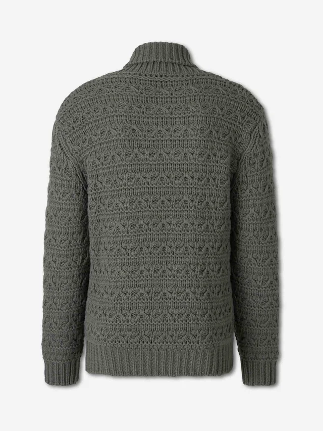 Canali Shawl Collar Cable Knit Jumper, photo 2 of 4 from SENSER