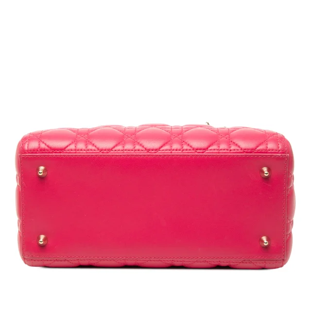 Pink Dior Medium Lambskin Cannage Lady Dior Satchel in Pink Lambskin from Designer Revival, photo 2 of 2