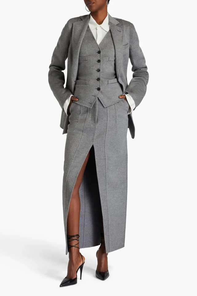 Peter Do Layered Wool and Cashmere-Blend Felt Blazer in Grey, photo 2 of 4 from THE OUTNET