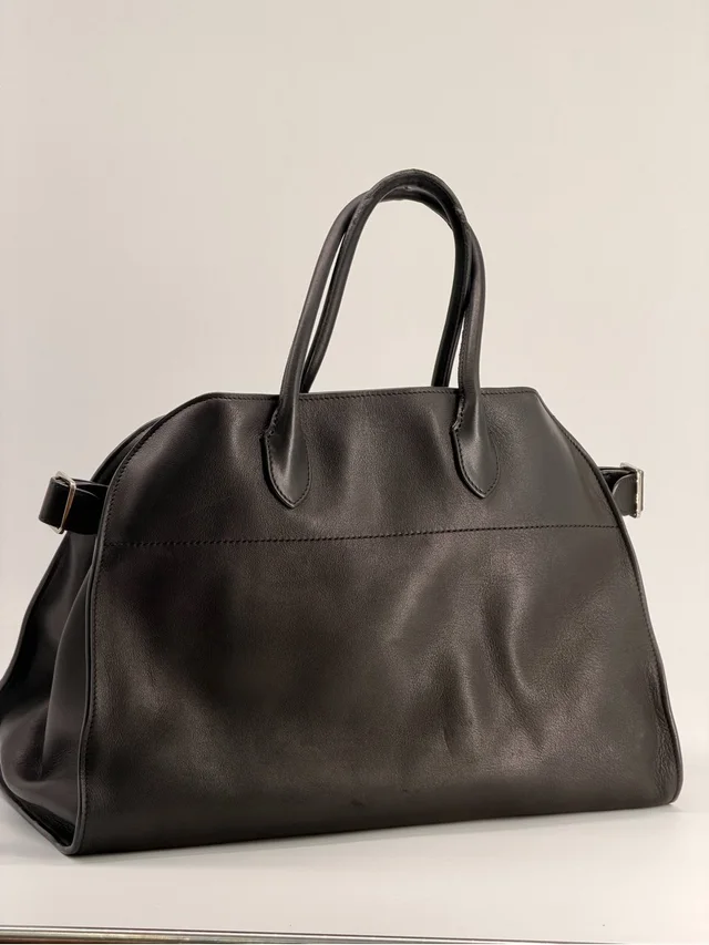 The Row Leather Margaux 15 Shoulder Bag in black Leather from Poshmark