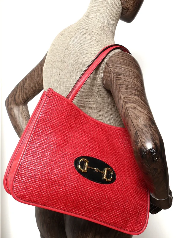 Gucci Raffia Horsebit Tote Bag in Raffia from A Retro Tale, photo 8 of 8