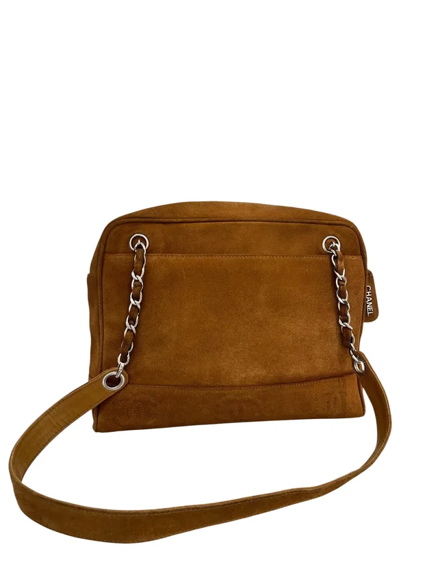 Chanel Vintage Camel Suede Tote #4 in Brown Suede from Luxury Promise