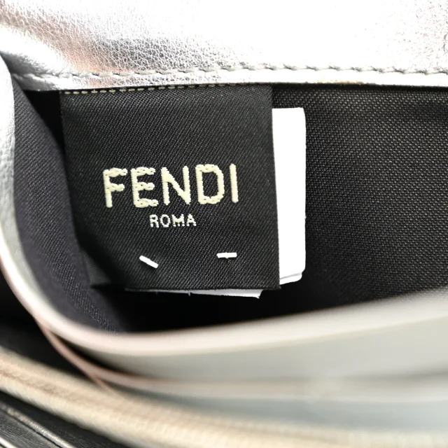 Fendi Metallic Calfskin Continental Wallet On Chain Argento in Calfskin from FASHIONPHILE, photo 5 of 9