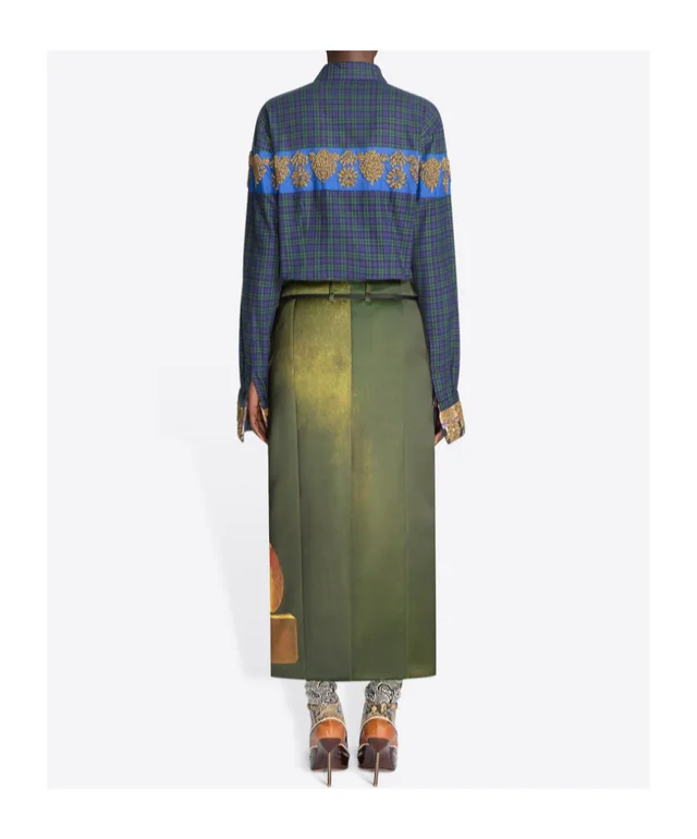 Dries Van Noten Embroidered cotton flannel shirt, photo 3 of 3 from SENSER