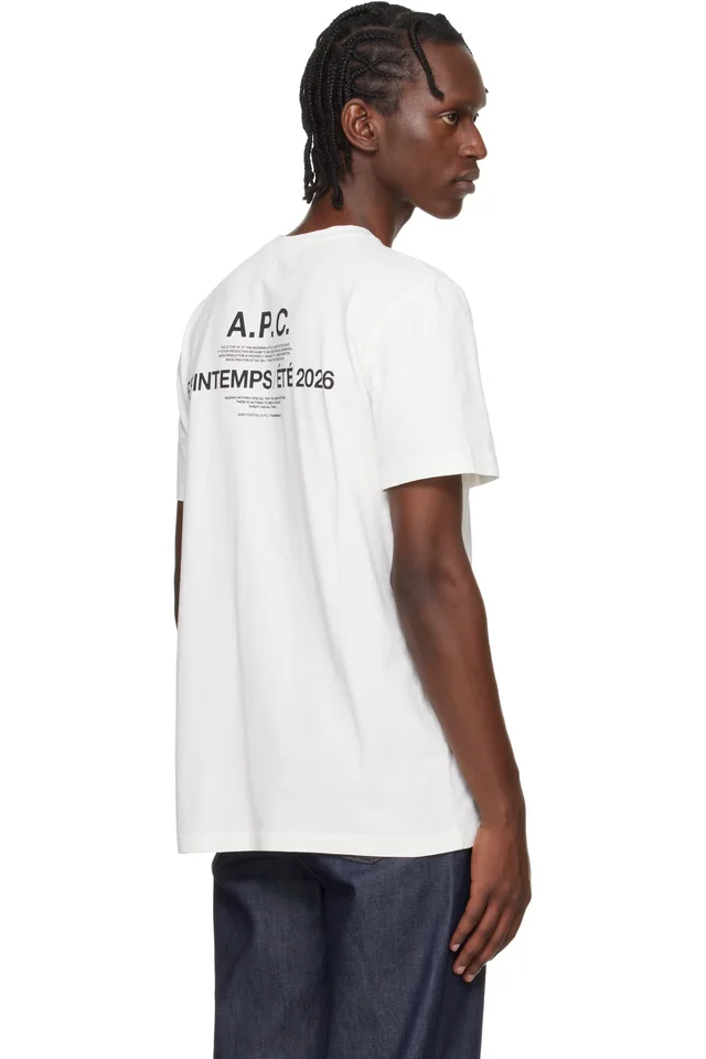 A.P.C. White 'APC Printemps 26' T-shirt, photo 3 of 4 from SSENSE