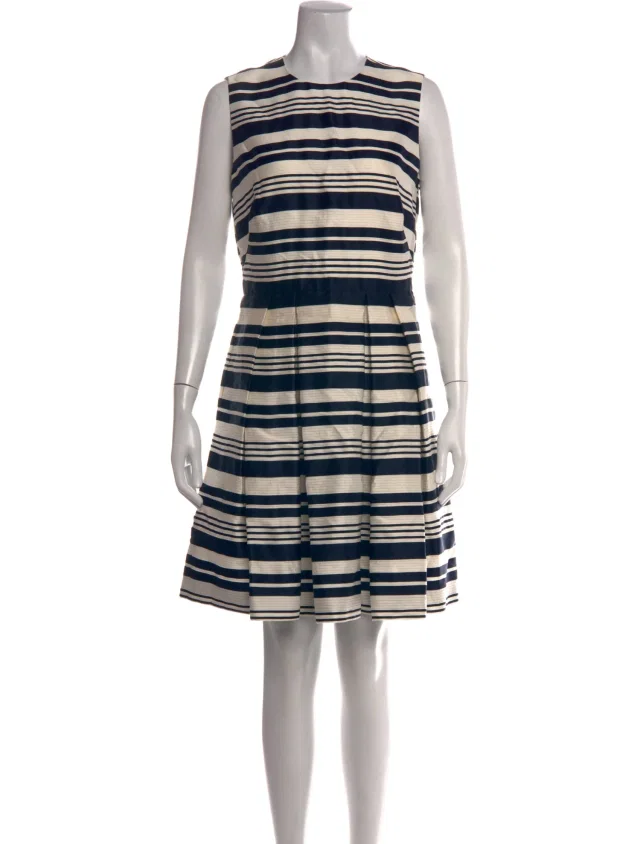 REDValentino Striped Knee-Length Dress in white from The RealReal
