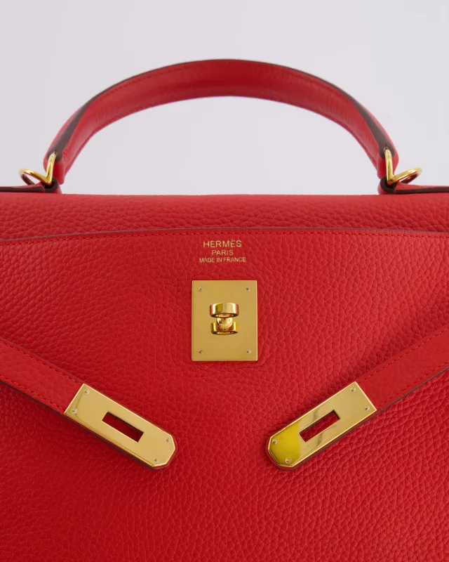 Hermès Kelly 35 Retourne Bag in Red Clemence leather from Sellier, photo 12 of 21