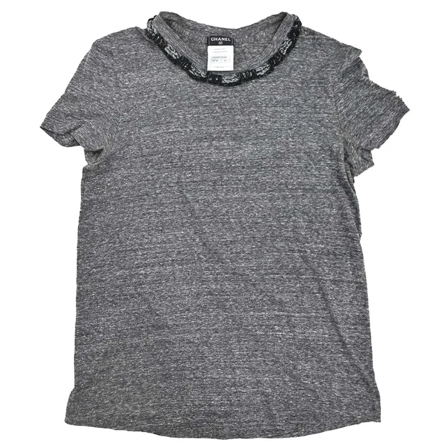 Chanel 2011 Short Sleeve T-shirt Top Gray #40 in Grey from AMORE Vintage Tokyo