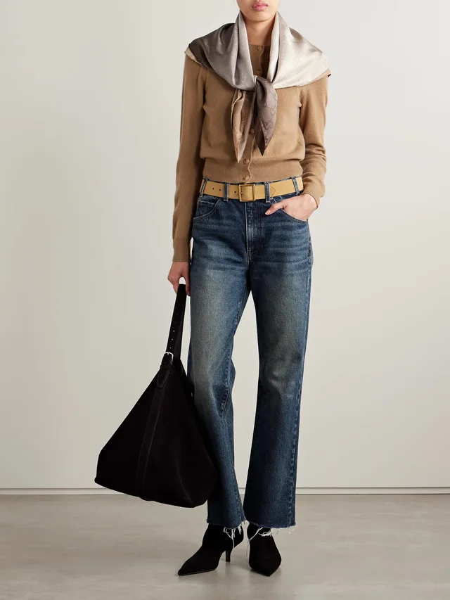 NILI LOTAN Calla distressed mid-rise straight-leg jeans in Blue, photo 2 of 2 from NET-A-PORTER (Canada)