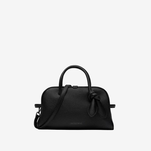 Jacquemus Top Handle Bag — Black Calfskin Leather in Black Calfskin from HEWI