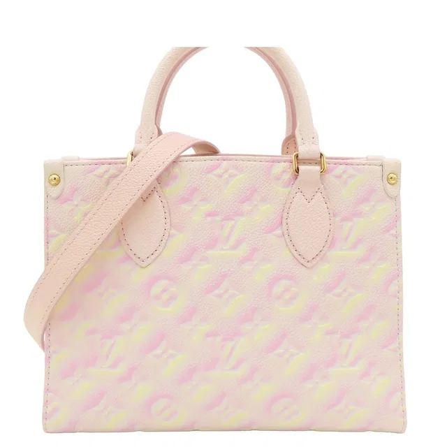 Louis Vuitton On The Go PM Light Pink Monogram Empreinte Summer Star 2-Way in Pink from The Reluxe