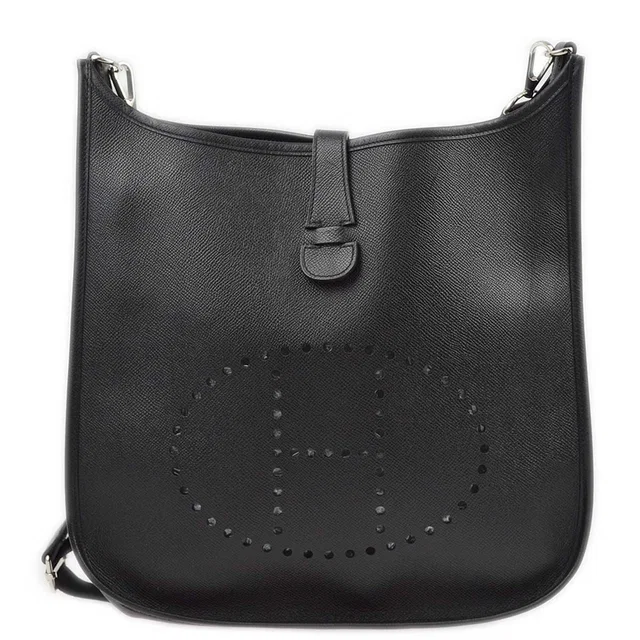 Hermès 2011 Black Epsom Evelyne 3 GM Shoulder Bag in Black Epsom leather from AMORE Vintage Tokyo