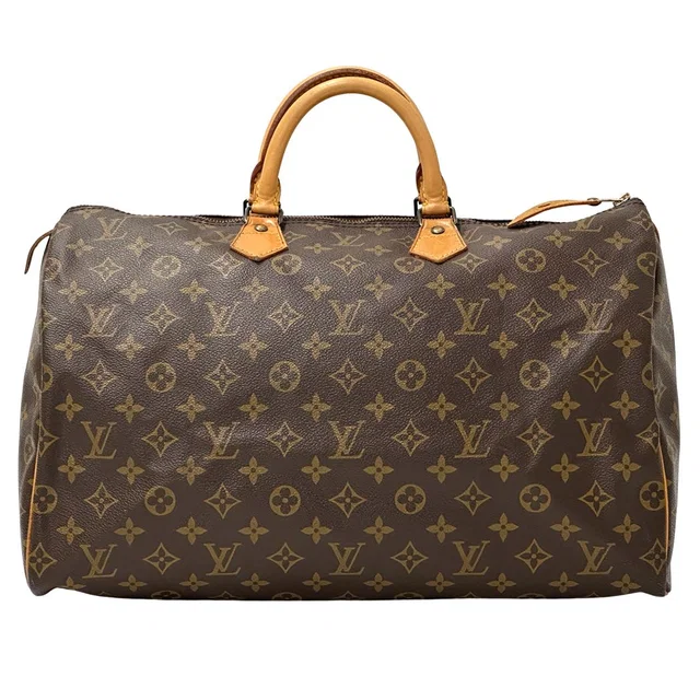 Louis Vuitton Bag Monogram Handbag Speedy 40 Brown Handle Mini Boston Outing in Brown Coated canvas from The Reluxe