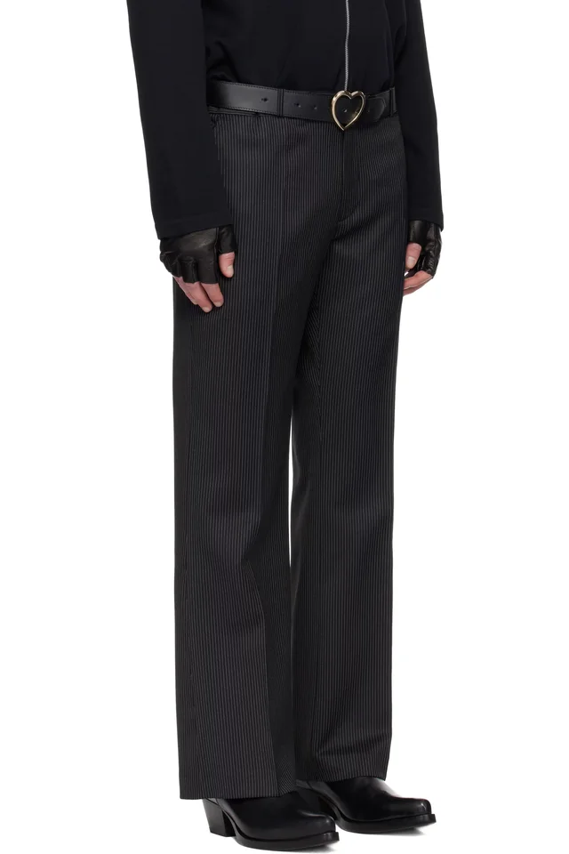 Ernest W. Baker Black Loose Fit Flare Trousers, photo 2 of 5 from SSENSE