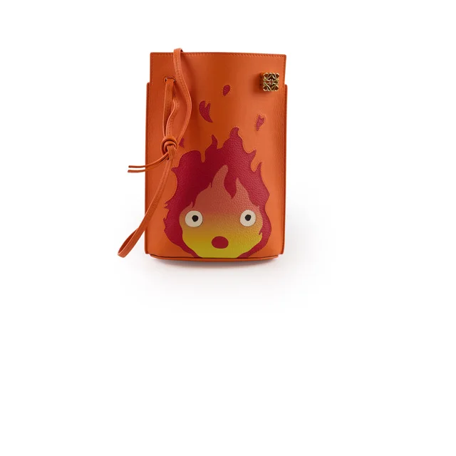Loewe Howl's Moving Castle Calcifer Dice Pocket bag Calfskin Orange in Orange Calfskin from The Purse Affair