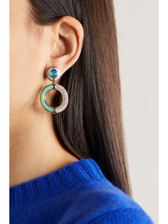 MASON AND BOOKS Sugar and Spice Life Savor 14-karat gold multi-stone earrings in Metallic, photo 2 of 2 from NET-A-PORTER (Canada)
