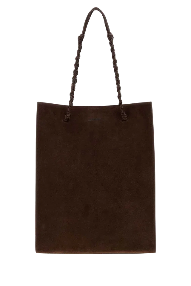 Jil Sander Shopping Shoulder Bag — Brown in Brown Suede from HEWI