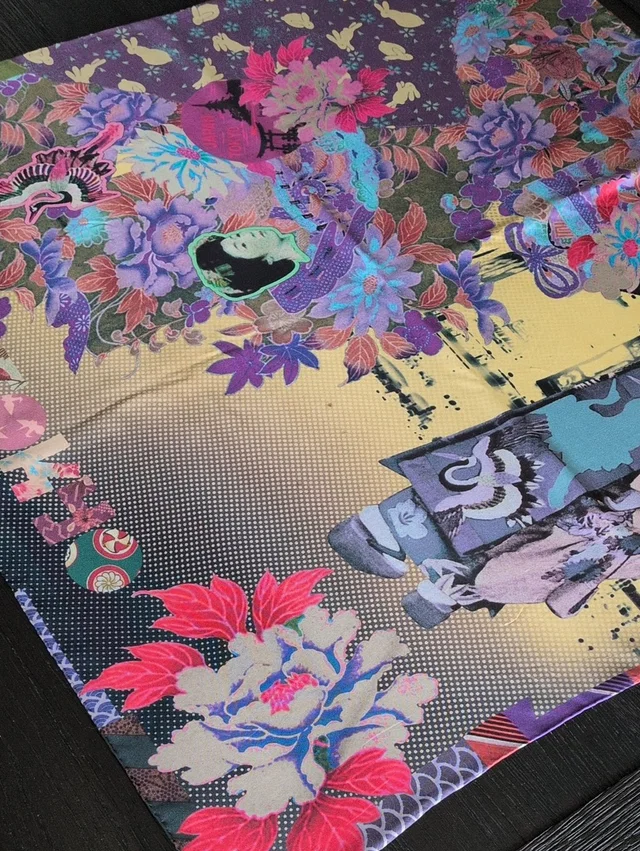 Christina Lacroix 100% Silk Scarf 35" Square in gray|pink Silk from Poshmark