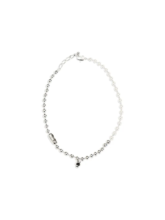 Alexander McQueen Pearl Skull Necklace — Silver Brass Necklaces in Silver from HEWI, photo 2 of 2
