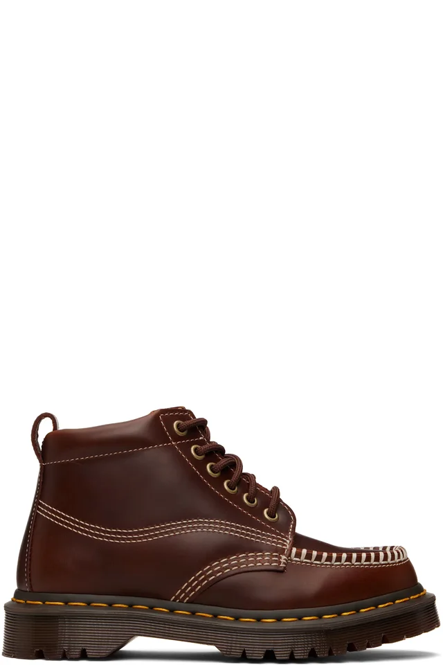 Dr. Martens Brown Lowell Chukka Moc Toe Leather Ankle Boots from SSENSE, photo 1 of 1