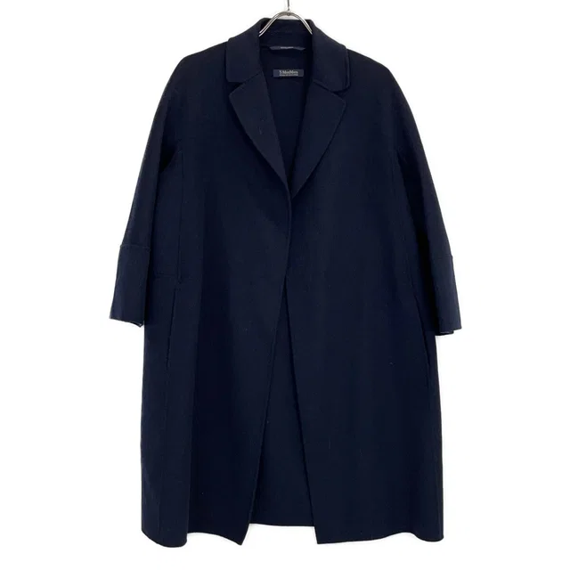 Max Mara S Cucito Navy Pure Wool Wrap Coat 36 in Navy Wool from The Reluxe