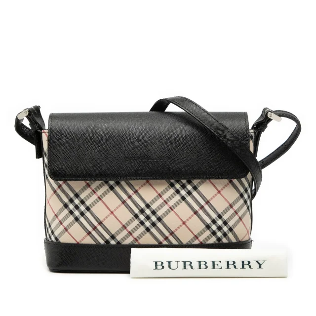 Beige Burberry Nova Check Canvas Crossbody in Beige Canvas from Designer Revival, photo 9 of 9