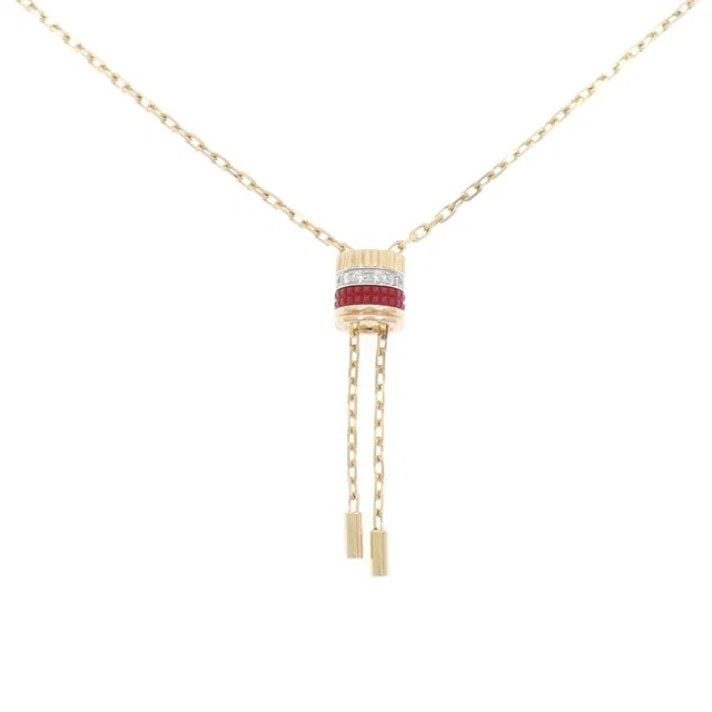 Boucheron Quatre Red Tie Small 18K Gold Diamond Necklace in Red from LuxUness