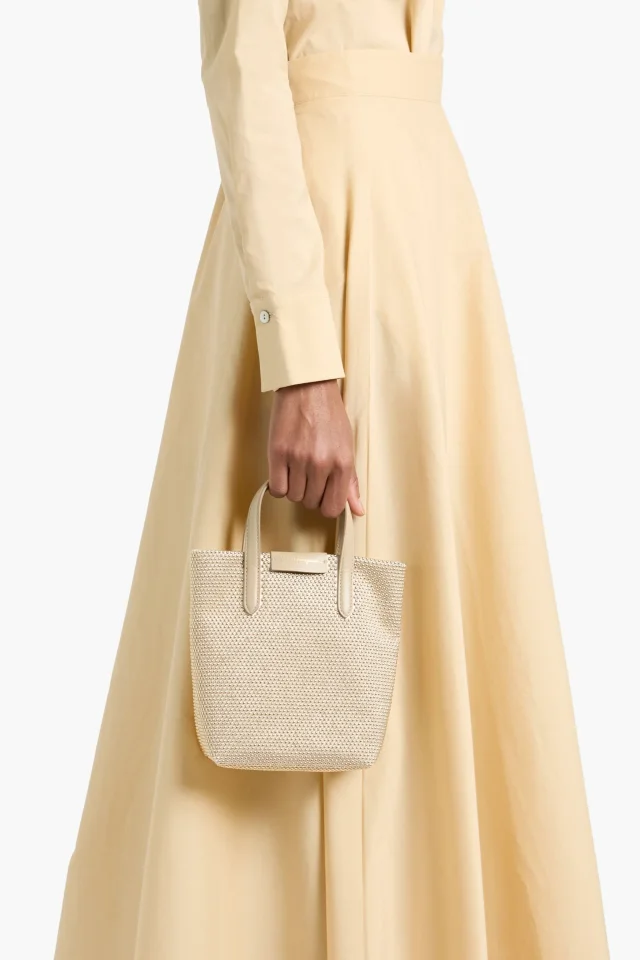 Ferragamo Embellished Satin Tote in Beige, photo 2 of 6 from THE OUTNET
