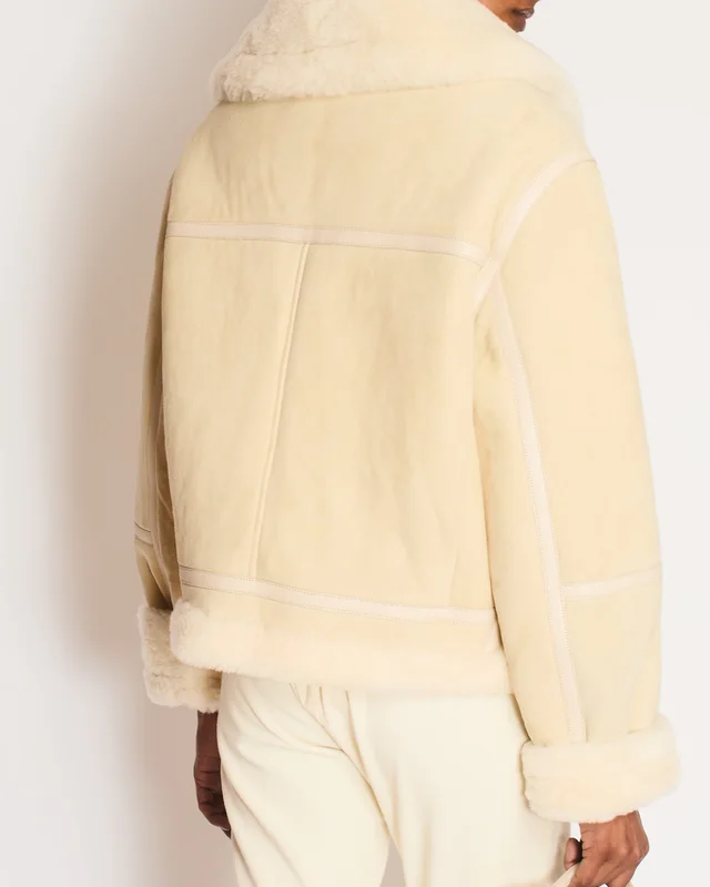 Loro Piana Beige Suede and Shearling Jacket with Leather Details Size M (UK 10) in Beige Suede from Sellier, photo 2 of 2