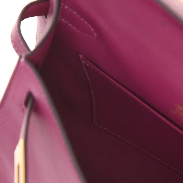 Hermès Kelly Clutch – Anemone purple Swift leather clutch in Purple Swift leather from Collector Square, photo 6 of 6