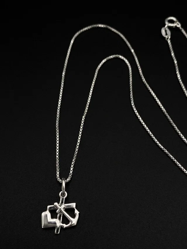 Vtg 1980s Finnish Modernist 830 Silver Pendant Necklace 15" Unoaerre Box Chain in silver|gray from Poshmark