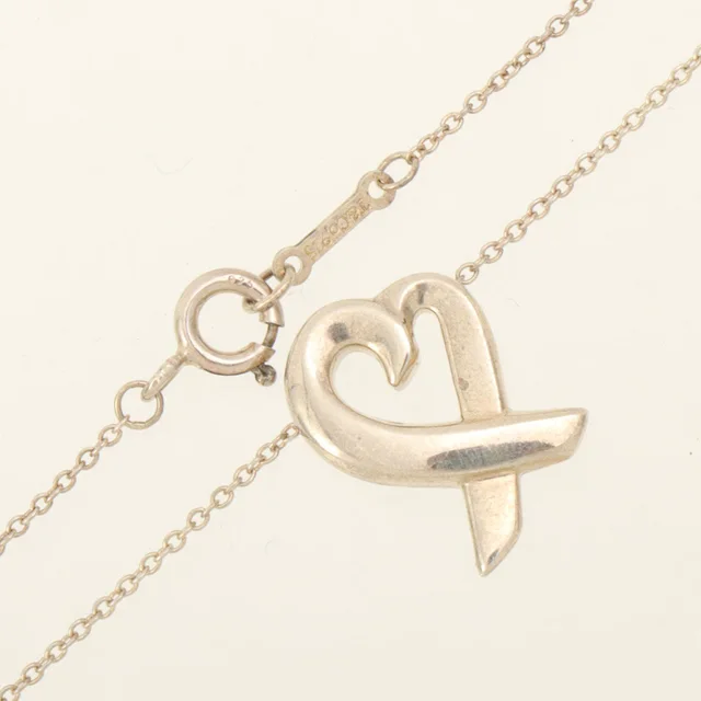 Tiffany & Co. 925 Open Heart Necklace Silver in Silver from VINTAGE QOO TOKYO, photo 2 of 2