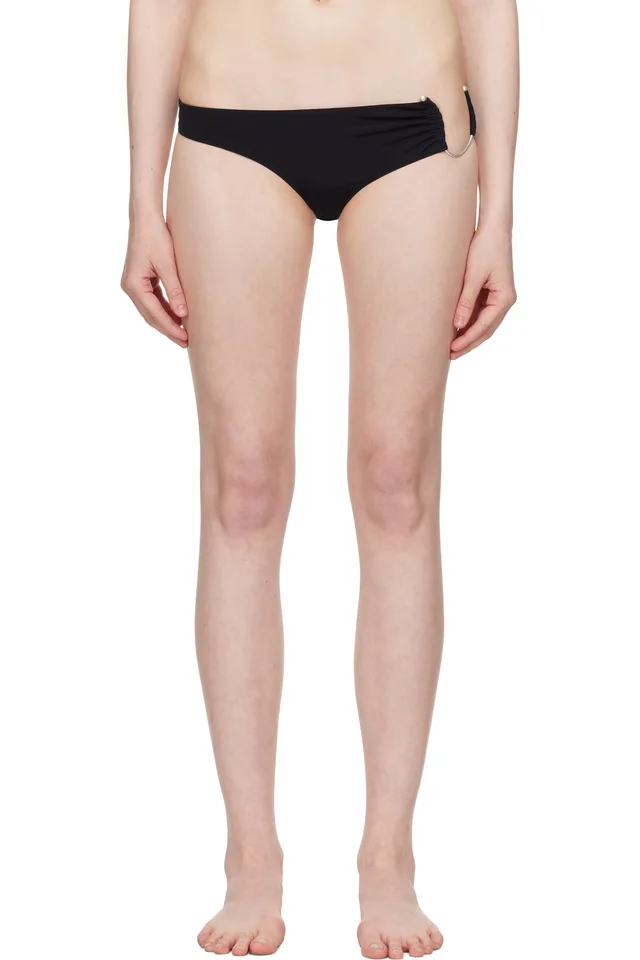 Black Ruched Crescent Side Bikini Bottom, image 1 of 1 from SSENSE